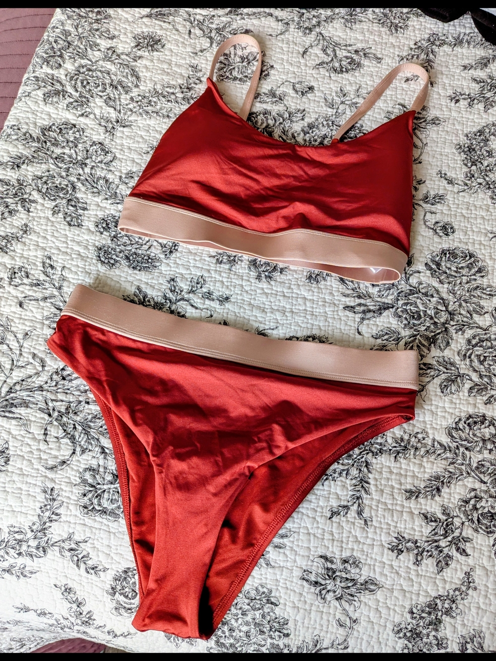 Body Glove Orange Bikini Set with Nude Trim